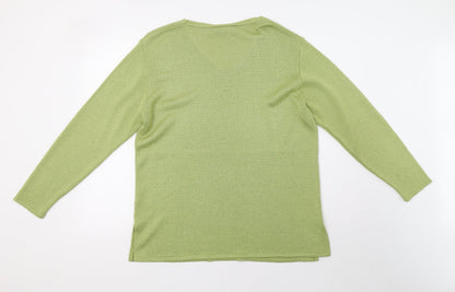 BHS Womens Green  Knit Pullover Sweatshirt Size 16