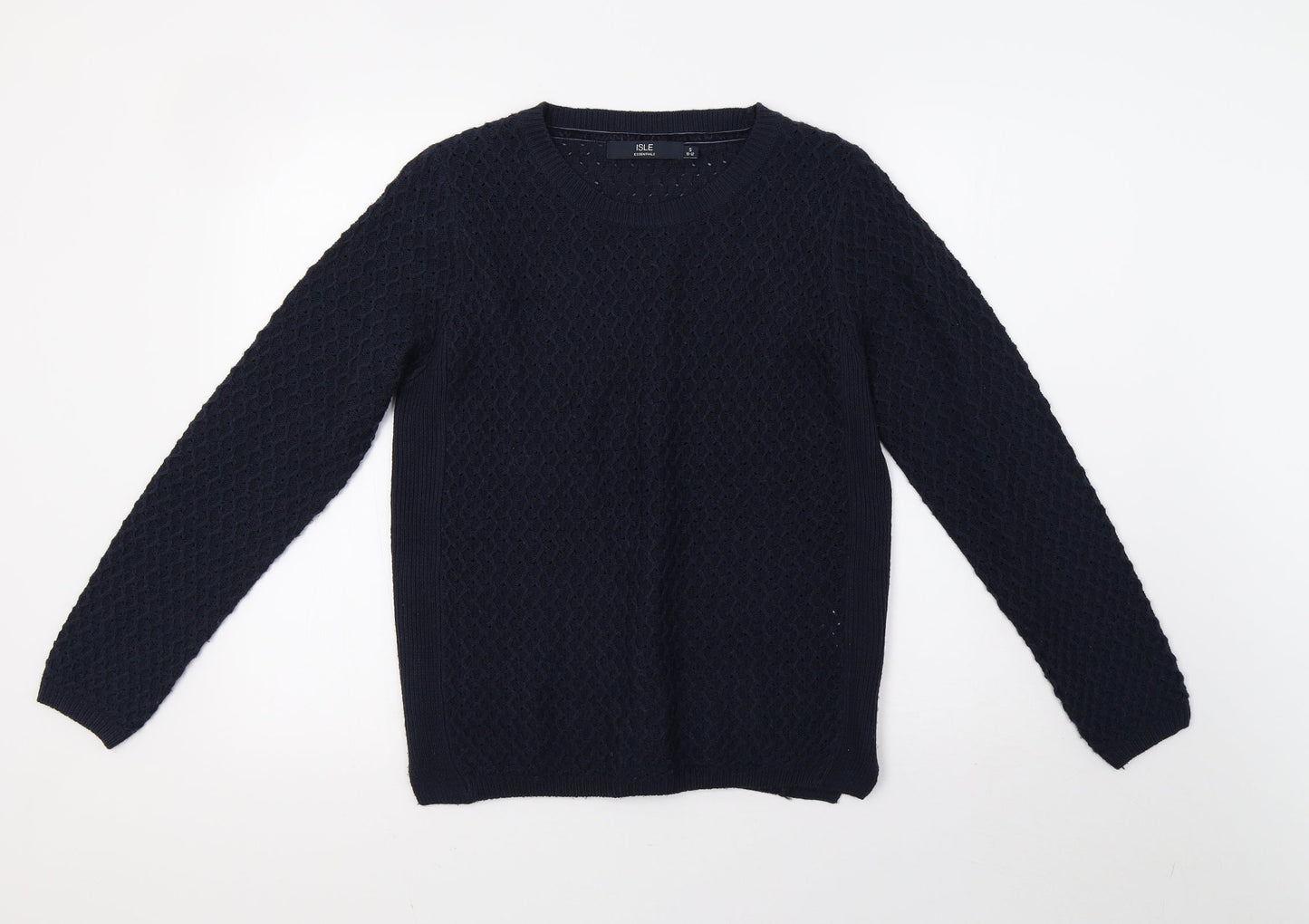 EWM Womens Blue  Knit Pullover Sweatshirt Size 12