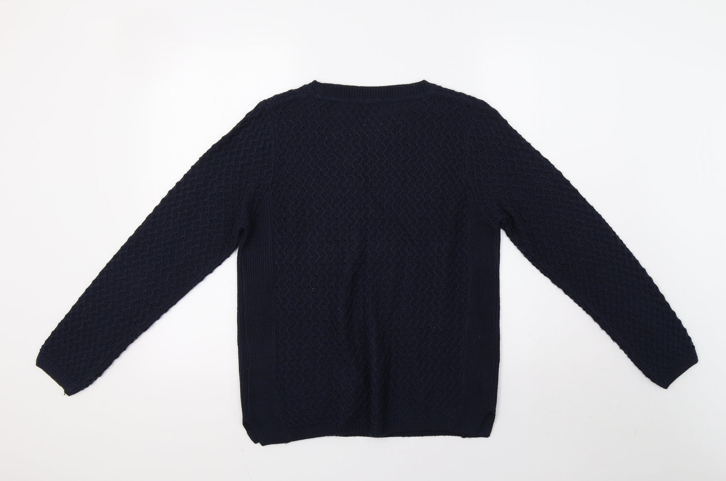 EWM Womens Blue  Knit Pullover Sweatshirt Size 12