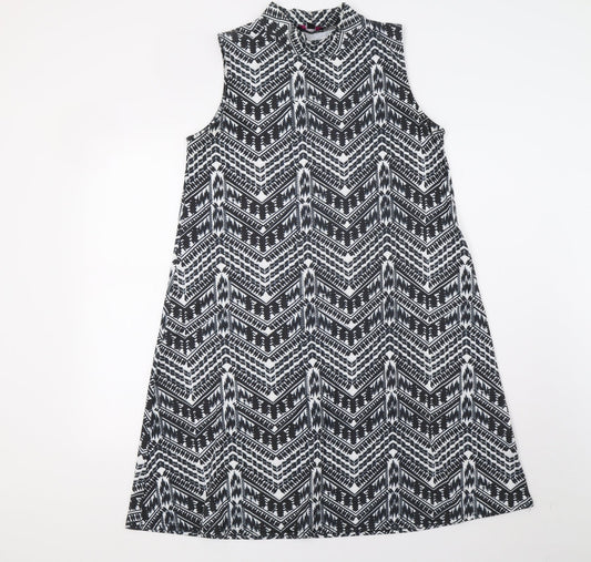 Therapy Womens Black Geometric  A-Line  Size M
