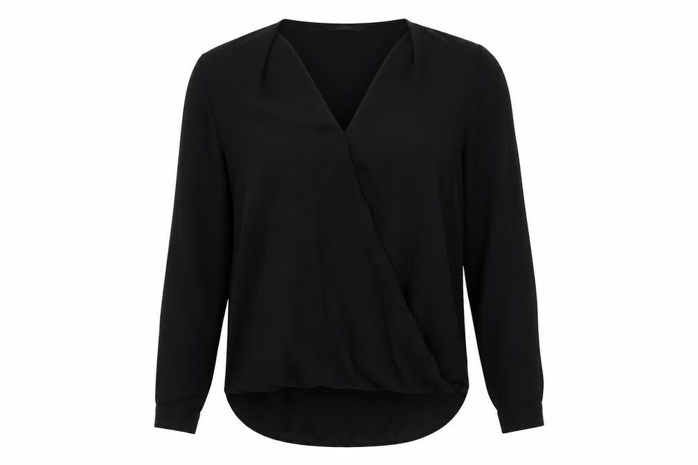 George Womens Black  Mesh Basic Blouse Size 12