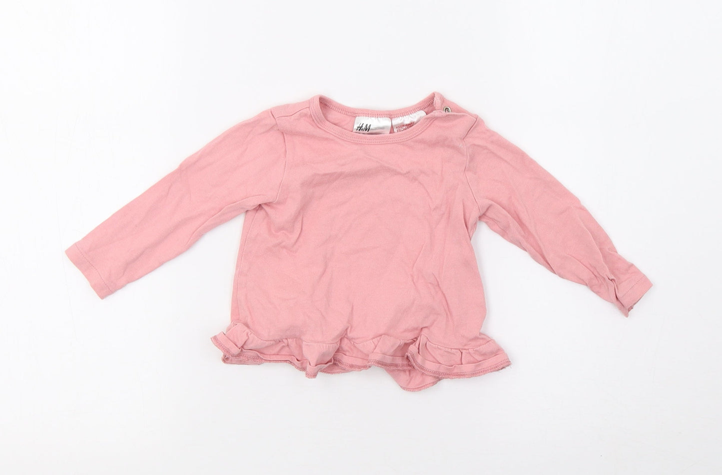 H&M Girls Pink   Basic T-Shirt Size 9-12 Months