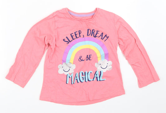 Studio Girls Pink Solid  Top Pyjama Top Size 5-6 Years