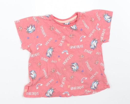 Studio Girls Pink   Basic T-Shirt Size 5-6 Years