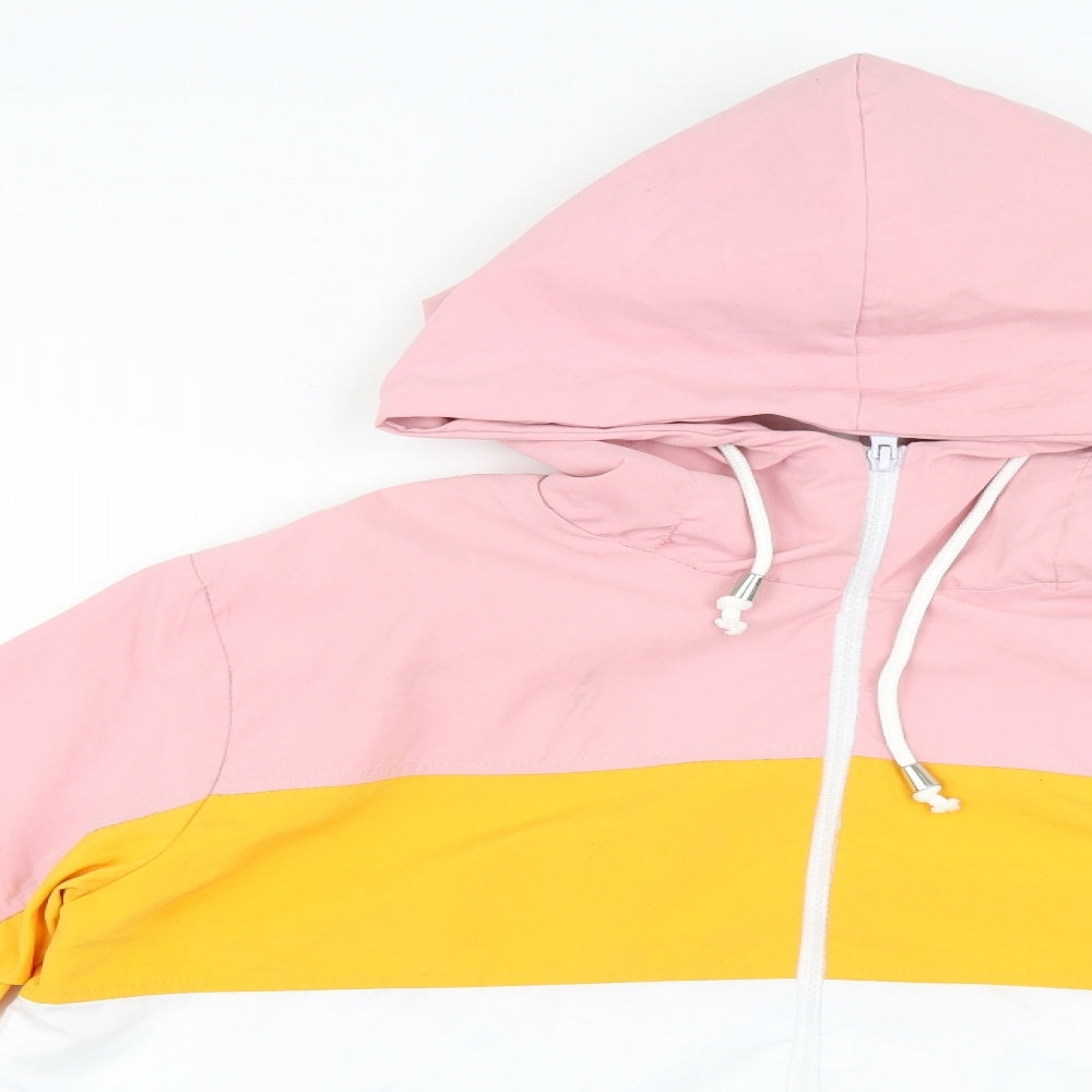 Boohoo Womens Multicoloured Striped  Rain Coat Coat Size XS