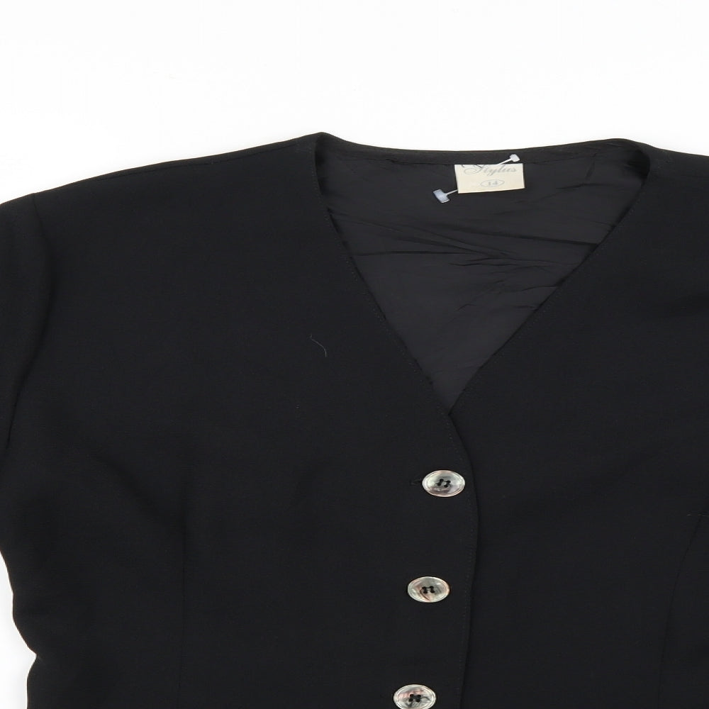 styles Womens Black   Jacket Blazer Size 14