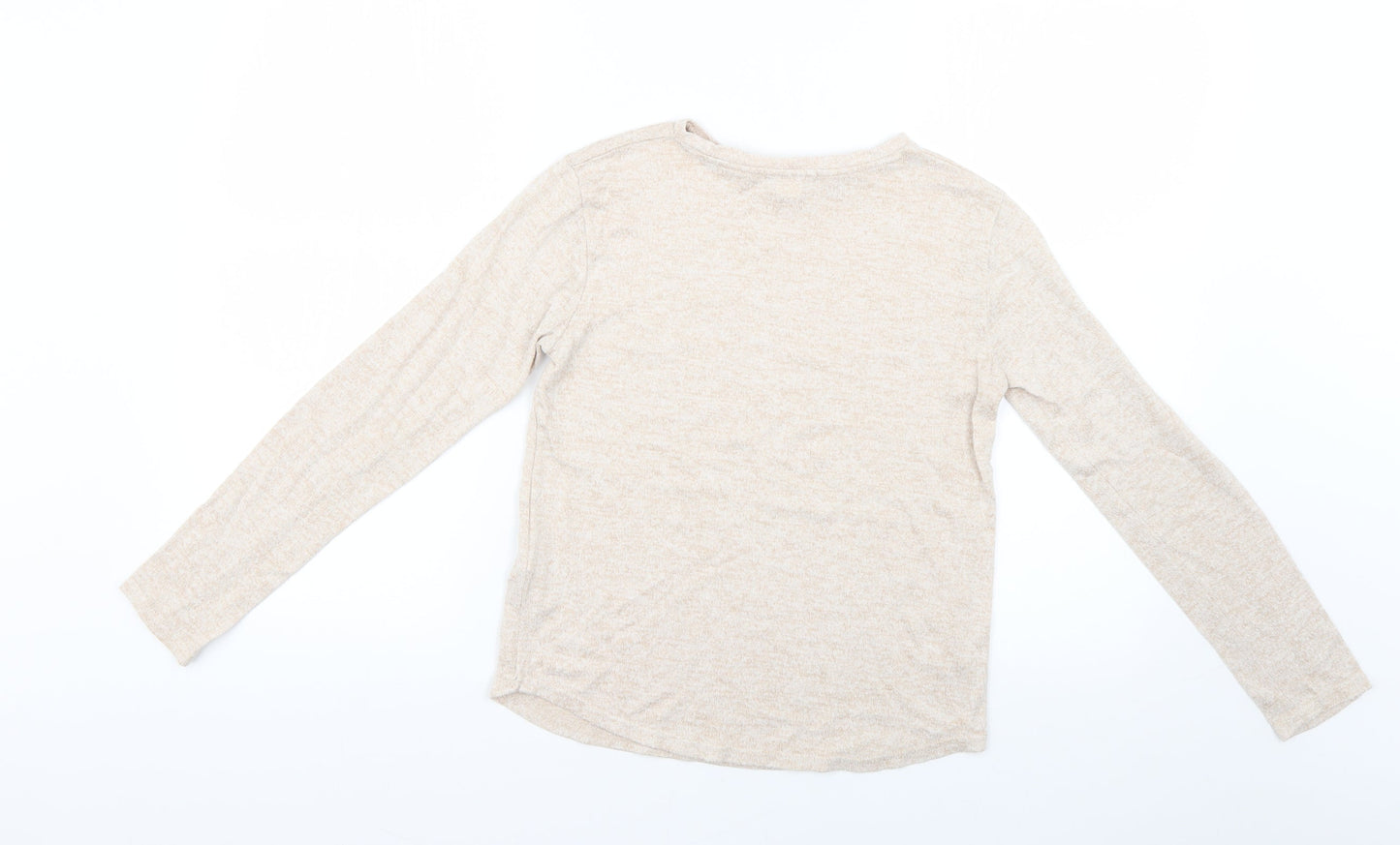 Primark Girls Beige Geometric  Basic T-Shirt Size 10-11 Years