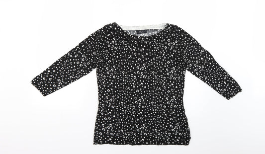 Papaya Womens Black Polka Dot  Pullover Jumper Size 8