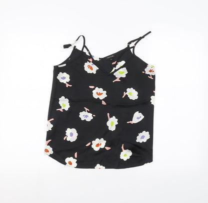 River Island Womens Black Floral  Basic Blouse Size 10