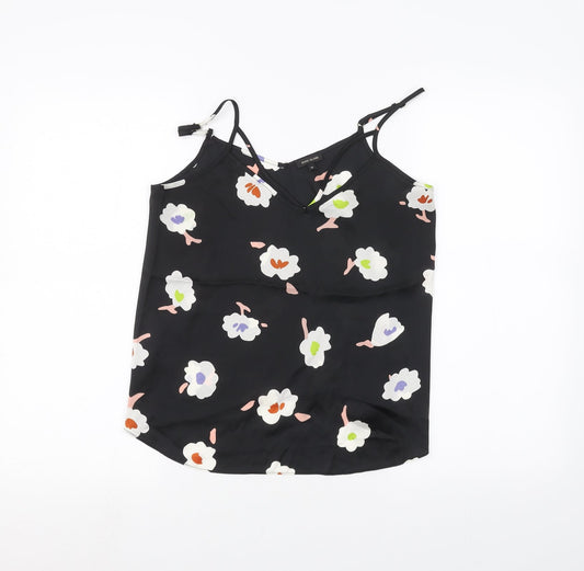River Island Womens Black Floral  Basic Blouse Size 10