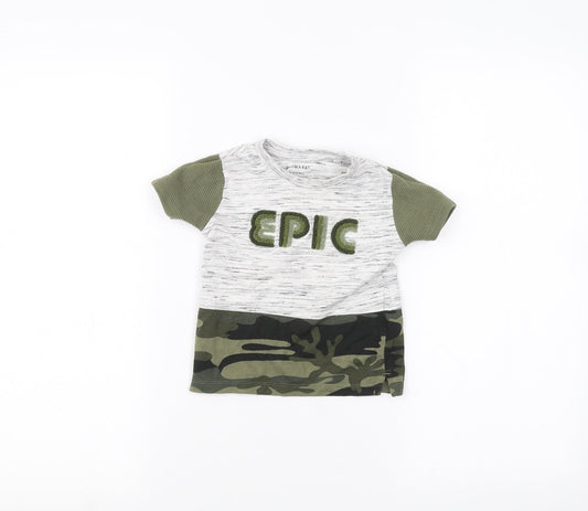Primark Baby Green Camouflage  Basic T-Shirt Size 12-18 Months