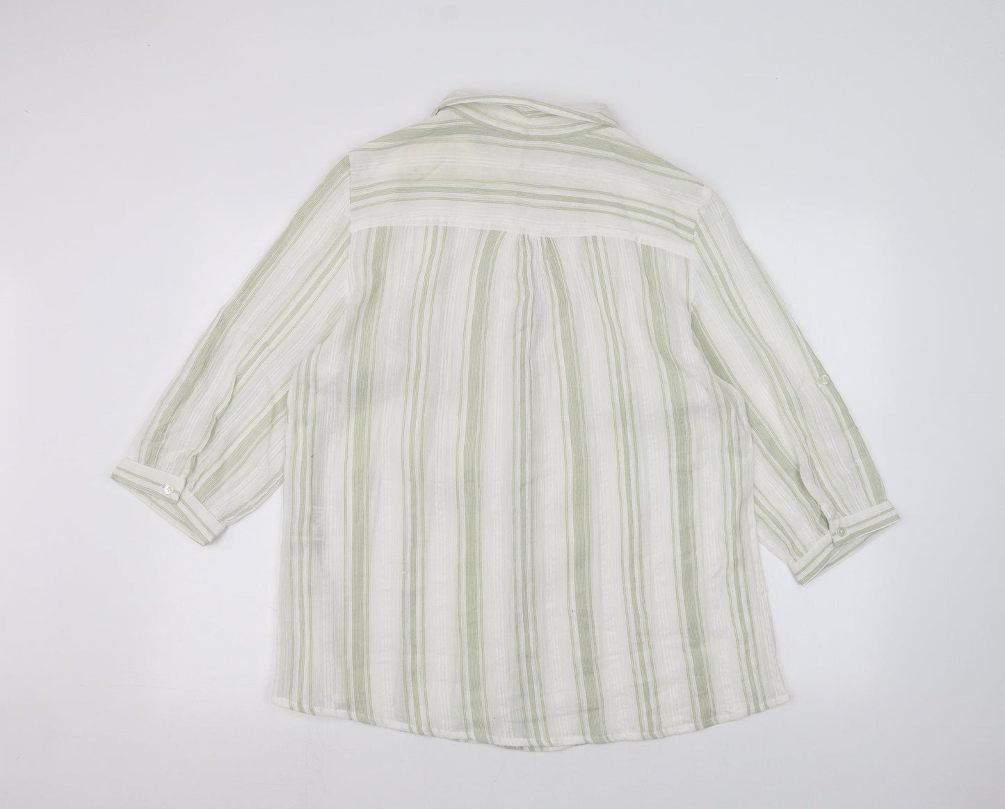 ISLE Womens White Striped  Basic Button-Up Size 18
