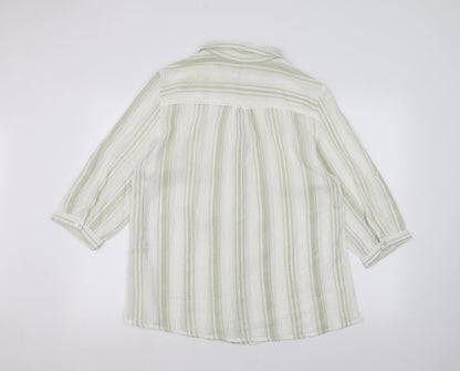 ISLE Womens White Striped  Basic Button-Up Size 18