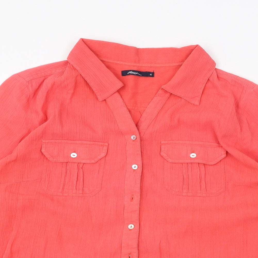 DASH Womens Pink   Basic Button-Up Size 14