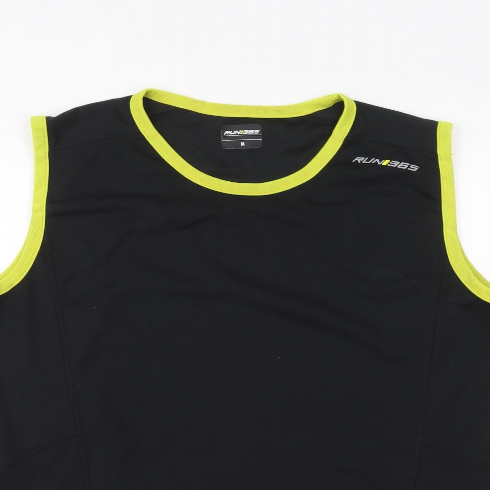 Runi365 Mens Black   Basic Tank Size M
