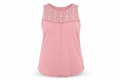 Front view of Atmosphere women’s pink basic t-shirt, size UK 8