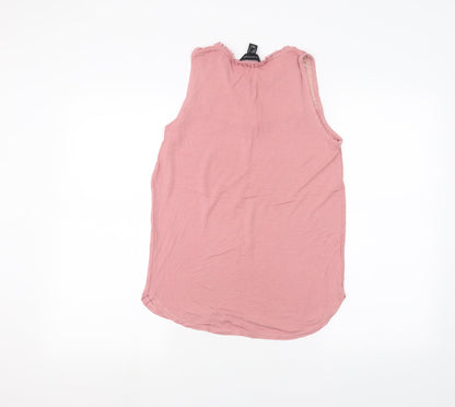 Back view of Atmosphere women’s pink basic t-shirt, size UK 8