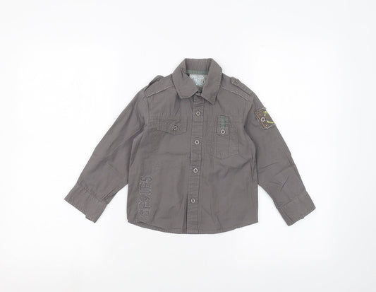 Feu Follet Baby Grey   Basic Button-Up Size 24 Months