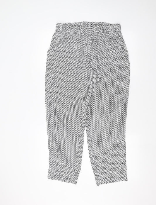 H&M Womens White   Trousers  Size 14 L25 in