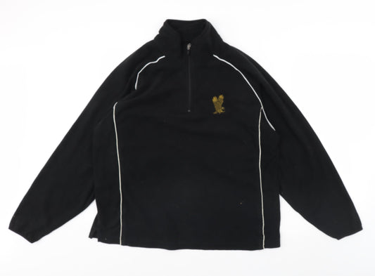 Preworn Womens Black  Fleece Henley Jumper Size 10