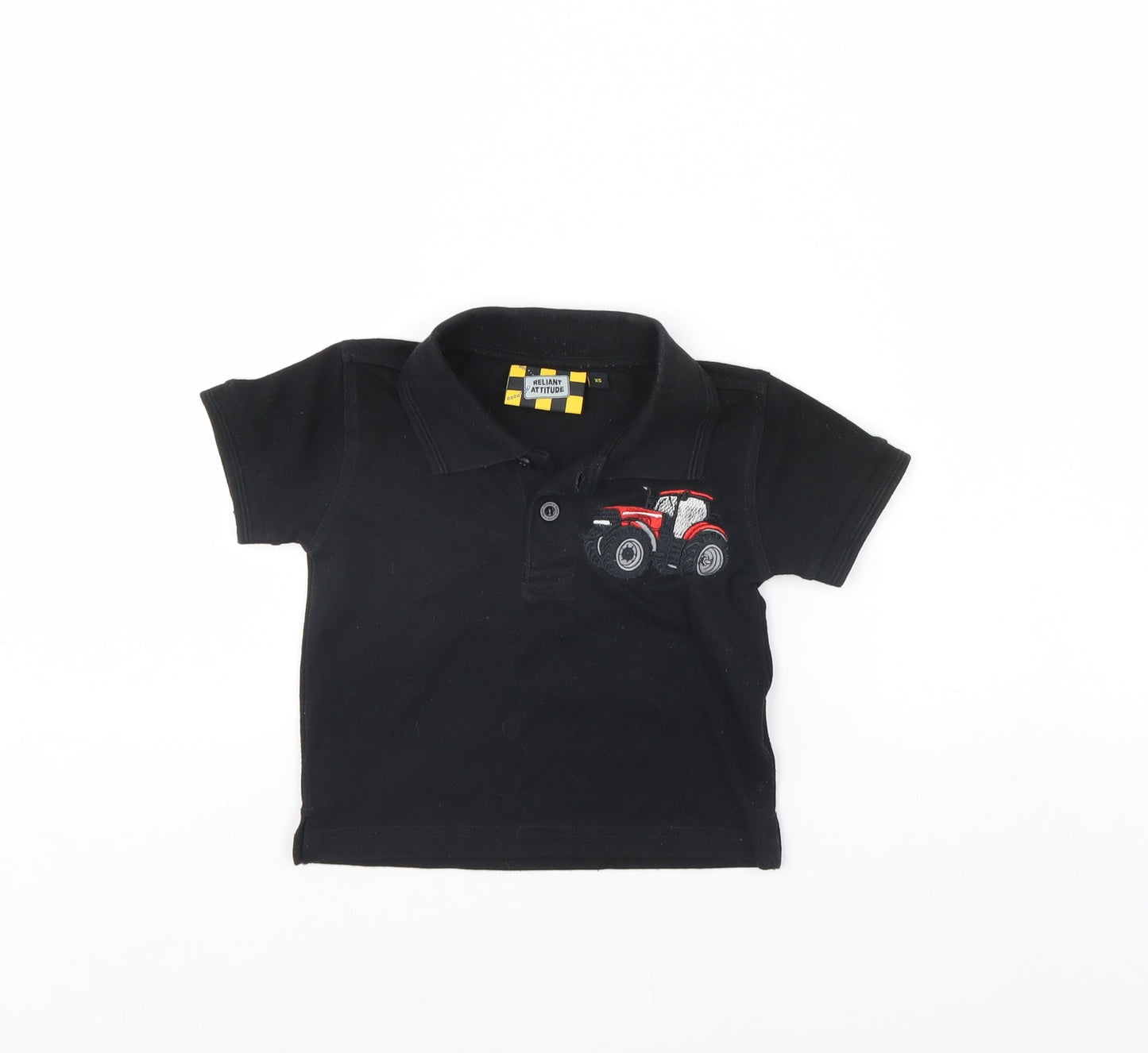 Reliant Attitude Boys Black   Basic Polo Size XS