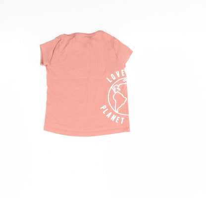 Back view of F&F girls’ pink basic t-shirt, size 3, years - wwf