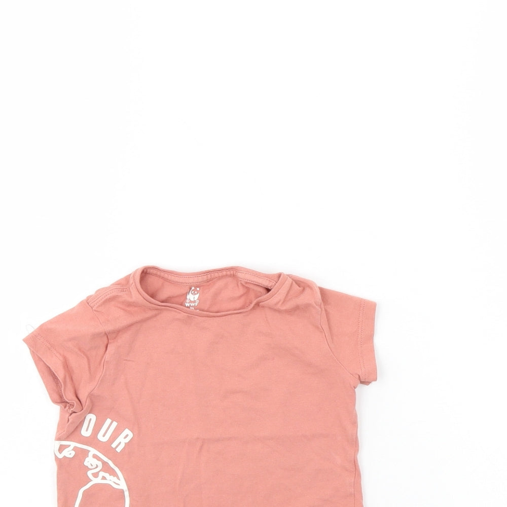 F&F Girls Pink   Basic T-Shirt Size 3 Years  - WWF