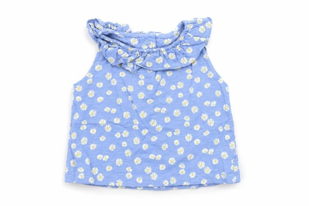 Mothercare Baby Blue Floral  Basic T-Shirt Size 3-6 Months