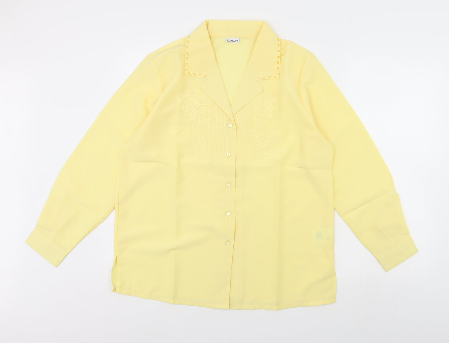 Damart Womens Yellow   Basic Button-Up Size 16