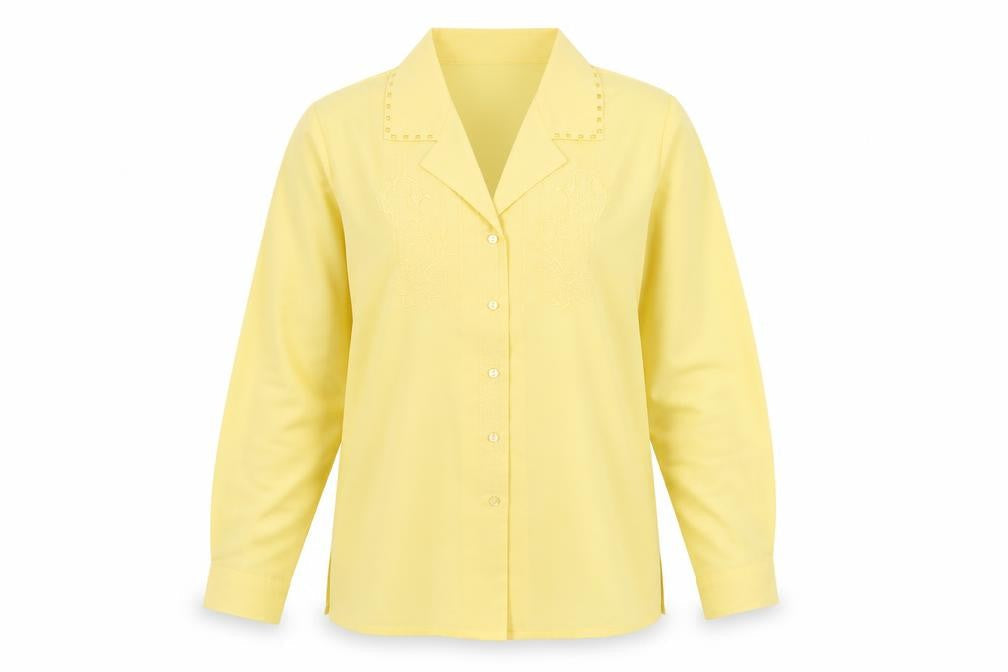 Damart Womens Yellow   Basic Button-Up Size 16