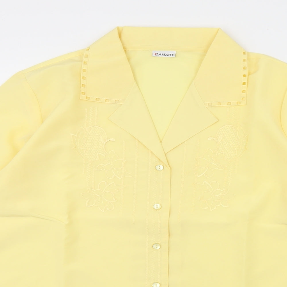 Damart Womens Yellow   Basic Button-Up Size 16