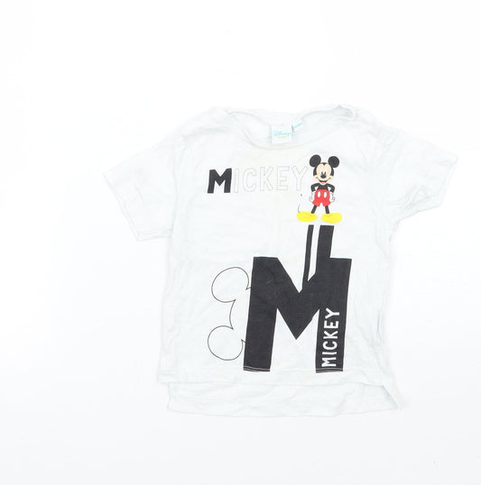 Disney Baby White   Basic T-Shirt Size 12 Months