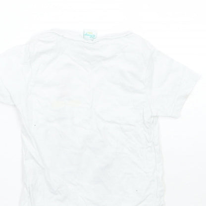 Brand and care label for Disney Baby White Basic T-Shirt, size 12, Months