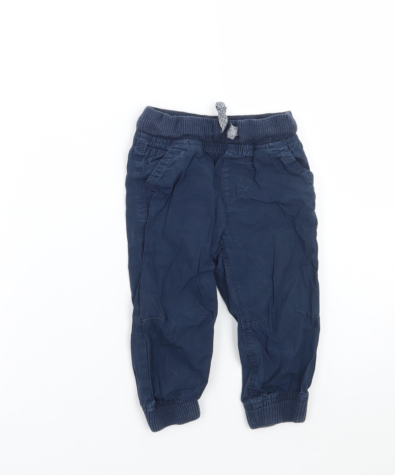 Mothercare Boys Blue   Cargo Trousers Size 9-12 Months