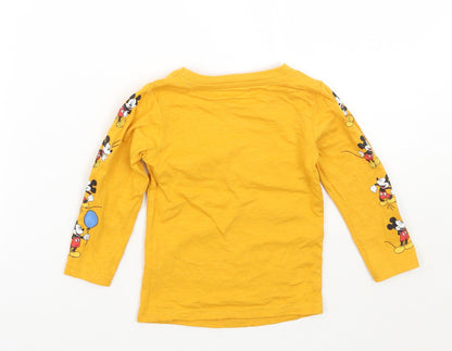 Back view of Primark girls’ yellow basic t-shirt, size 12, months