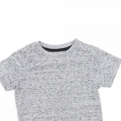 Close-up detail of Next girls’ grey basic t-shirt, size 3, years