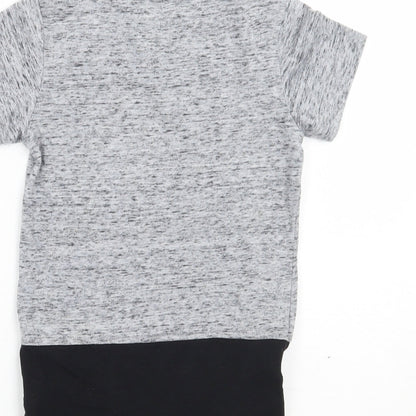 Brand and care label for Next girls’ grey basic t-shirt, size 3, years