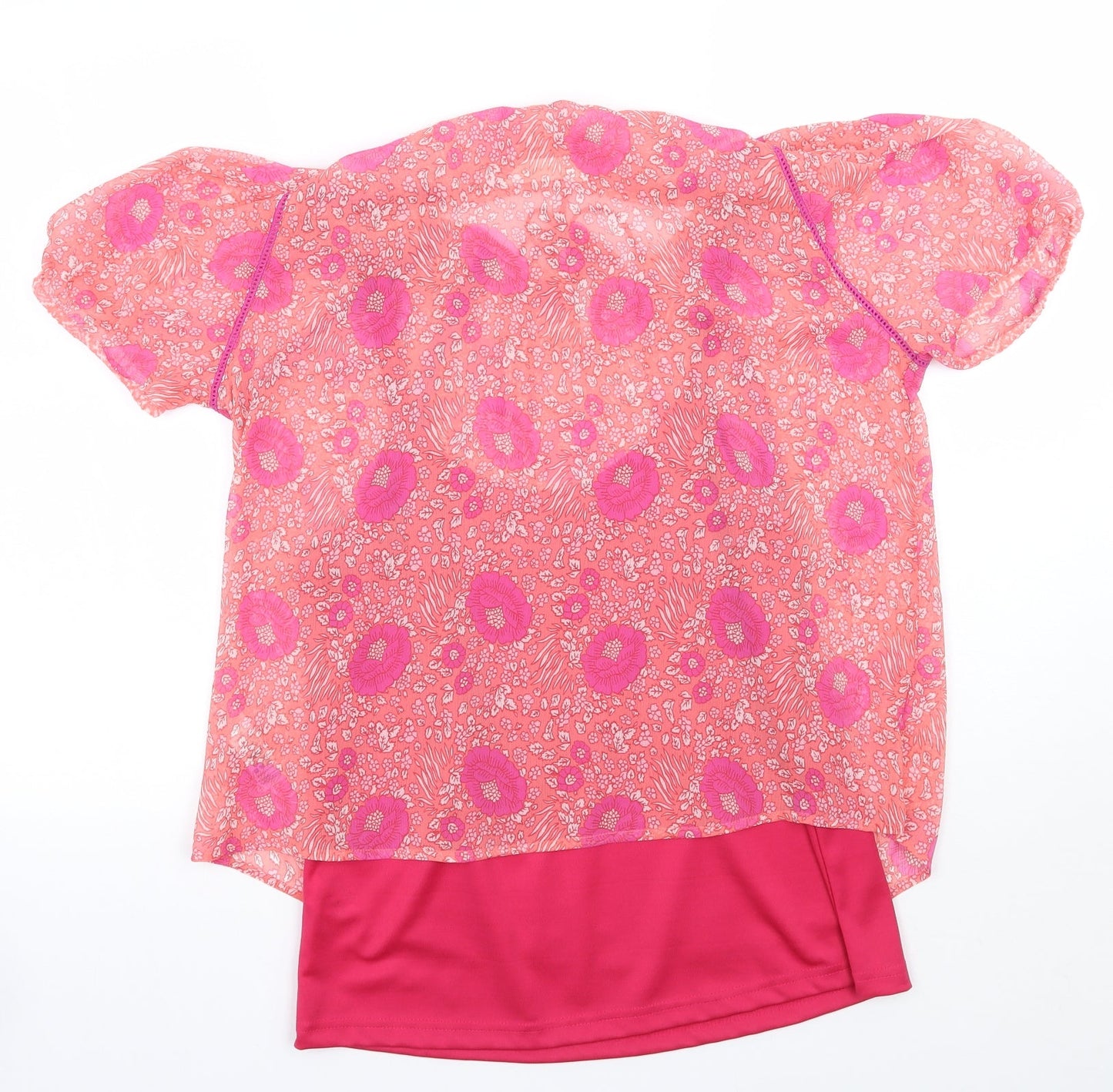BHS Womens Pink Floral  Basic Blouse Size 14