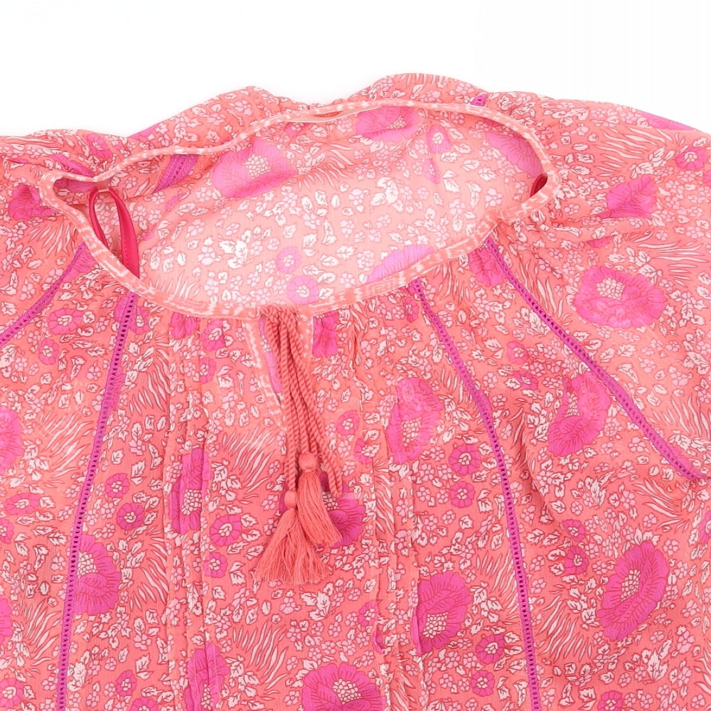 BHS Womens Pink Floral  Basic Blouse Size 14