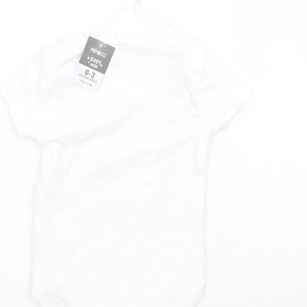 Pep&co Baby White   Babygrow One-Piece Size 0-3 Months