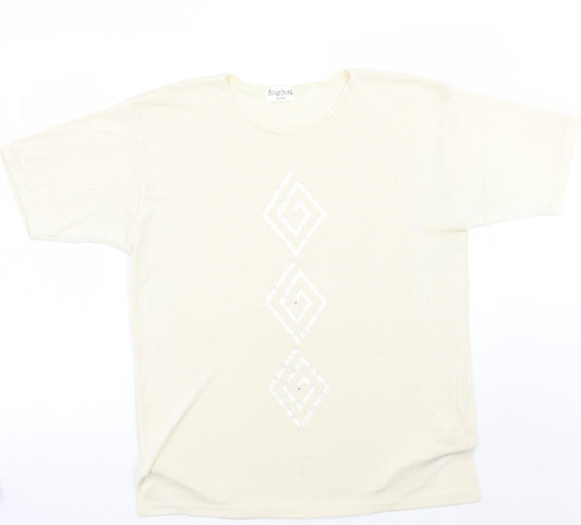 Silver stone Womens Ivory   Basic T-Shirt Size XL