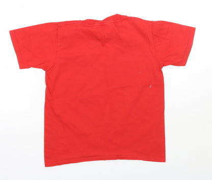 Preloved Gildan Boys Red   Basic T-Shirt Size 7-8 Years - Back