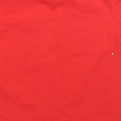 Preloved Gildan Boys Red   Basic T-Shirt Size 7-8 Years - Label