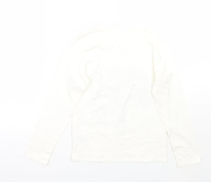 Back view of H&M girls’ white basic t-shirt, size 9, years
