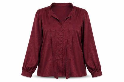 Front view of Soon women’s red animal print basic button-up, size UK 18