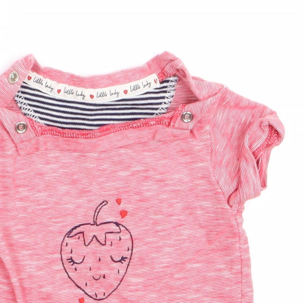 Mothercare Girls Red   Basic T-Shirt Size 0-3 Months  - Strawberry Logo