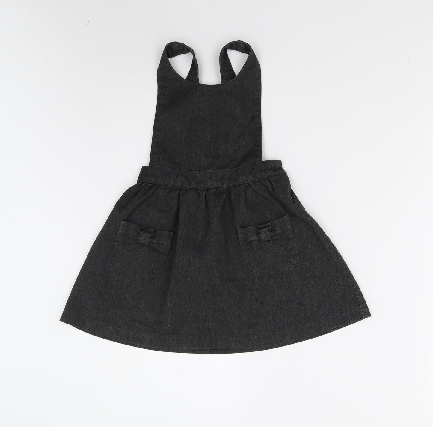 Next School Girls Grey   Pinafore/Dungaree Dress  Size 3 Years