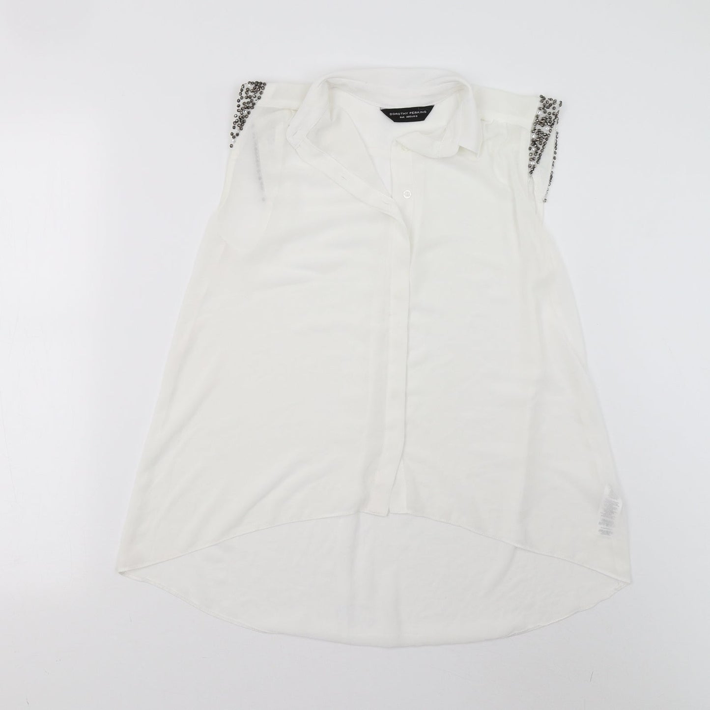 Dorothy Perkins Womens White   Basic Button-Up Size 8