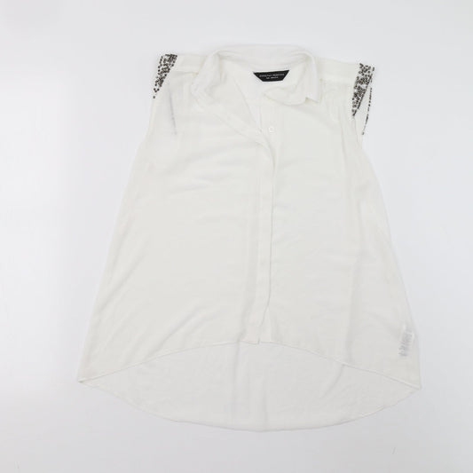 Dorothy Perkins Womens White   Basic Button-Up Size 8