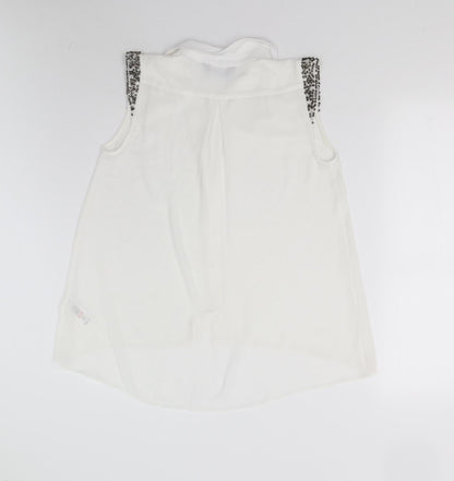 Dorothy Perkins Womens White   Basic Button-Up Size 8
